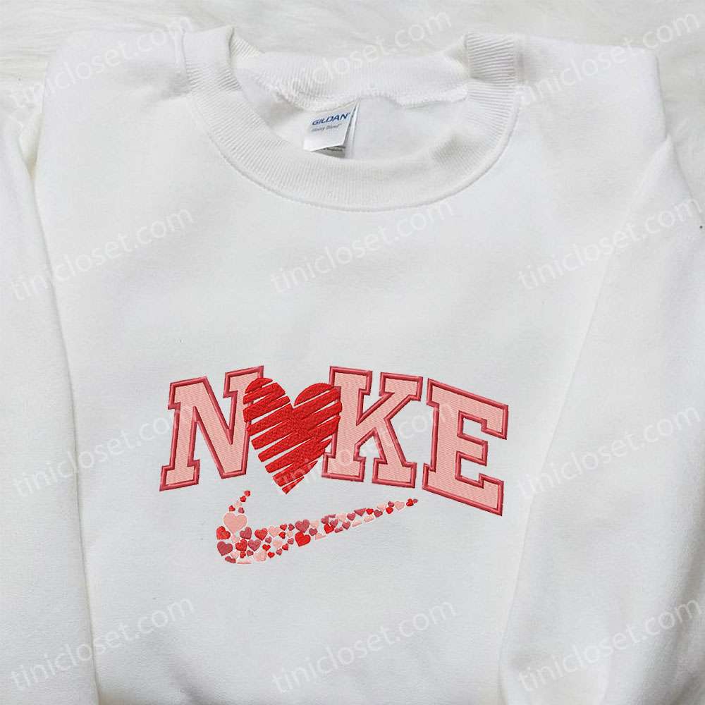 Hearts X Nike Embroidered Tshirt, Nike Inspired Embroidered Shirt, Best Valentine’s Day Gift Ideas