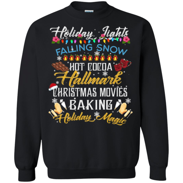 Holiday Lights Falling Snow Hot Cocoa Hallmark Christmas Movies Sweatshirt