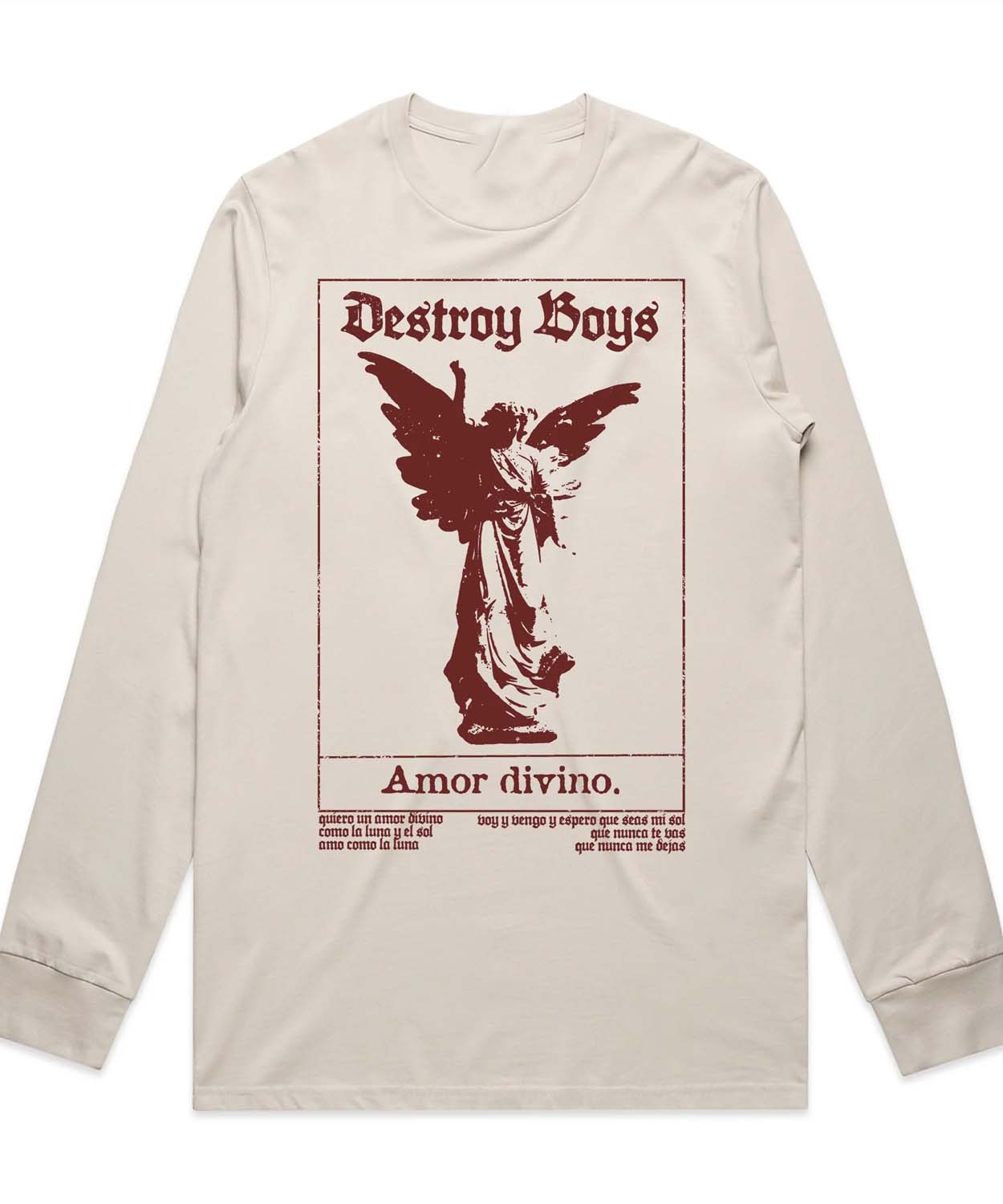 Hopeless Records Merch Destroy Boys ‘amor Divino’ Bone Long Sleeve