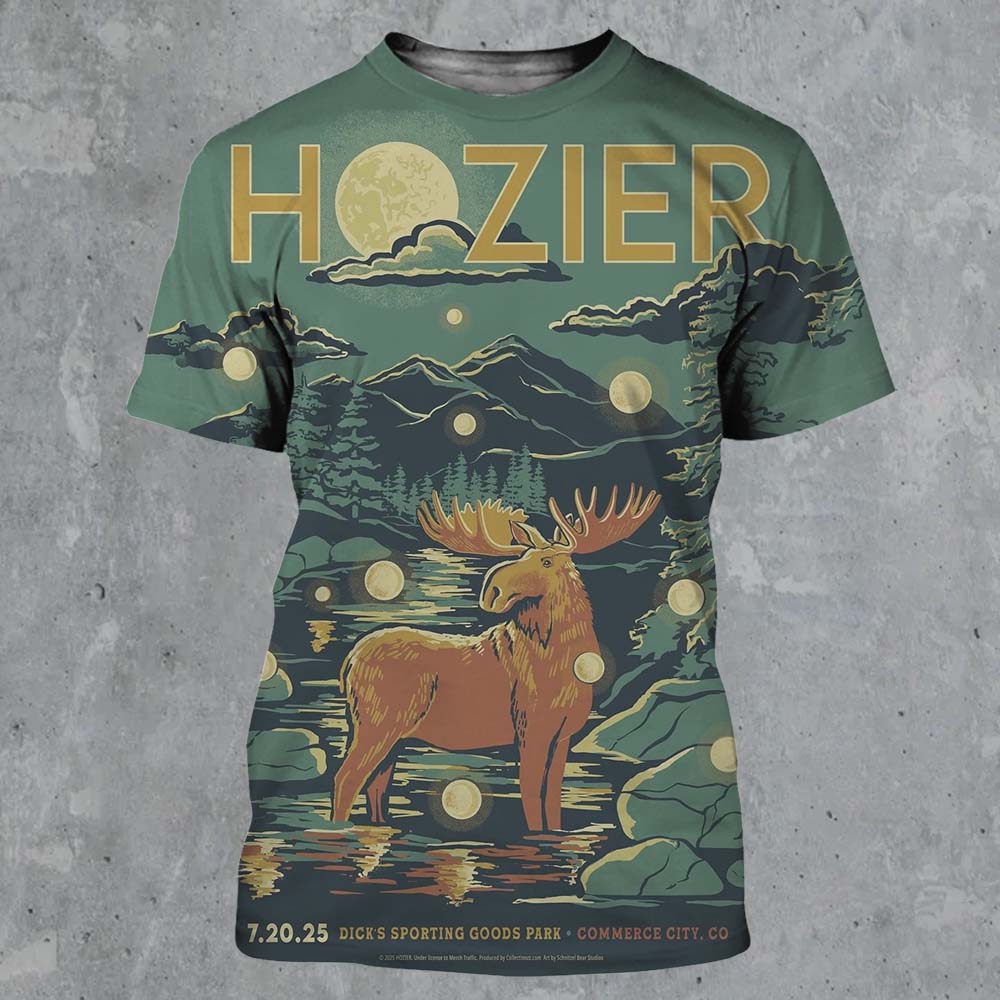 Hozier Commerce City Colorado 2025 At Dick’s Sporting Goods Park On July 20 2025 All Over Print Shirt