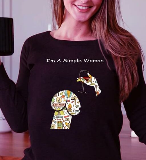 I'm A Simple Woman Wine And Dog Shirt