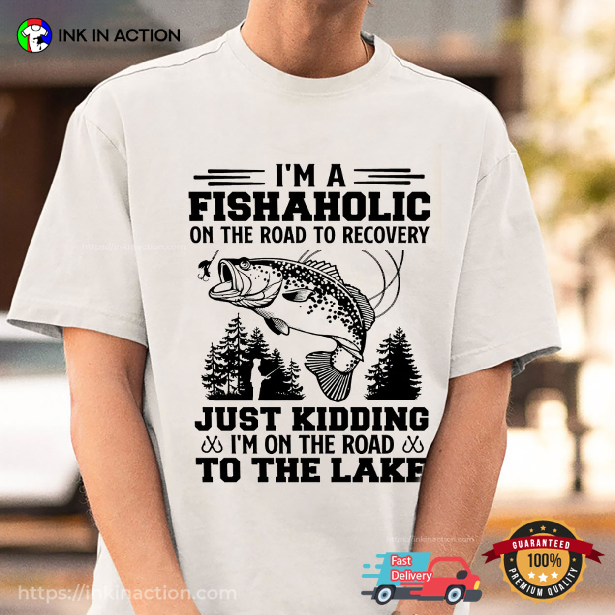 I’m A Fishaholic On The Road To Recovery Funny Fishing T-shirt