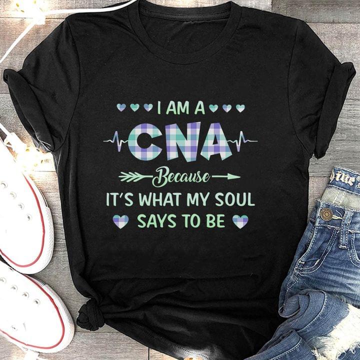 I Am A Cna Because It's What My Soul Says To Be Checked Hearts Quote Shirt