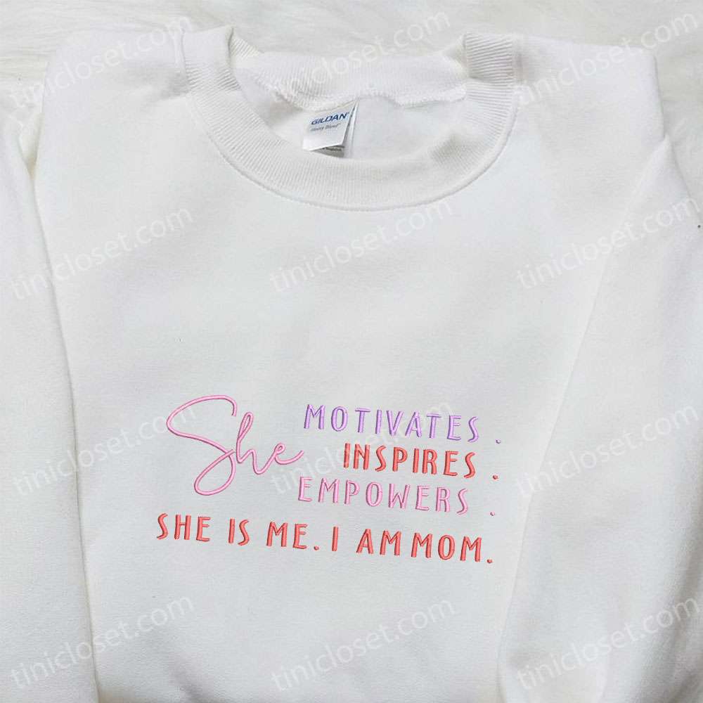 I Am Mom Embroidered Shirt, Holiday Embroidered Shirt, Best Mother’s Day Gift Ideas