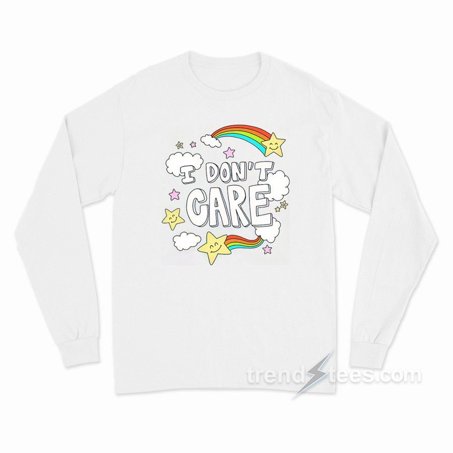 I Don't Care Rainbow Long Sleeve Shirt