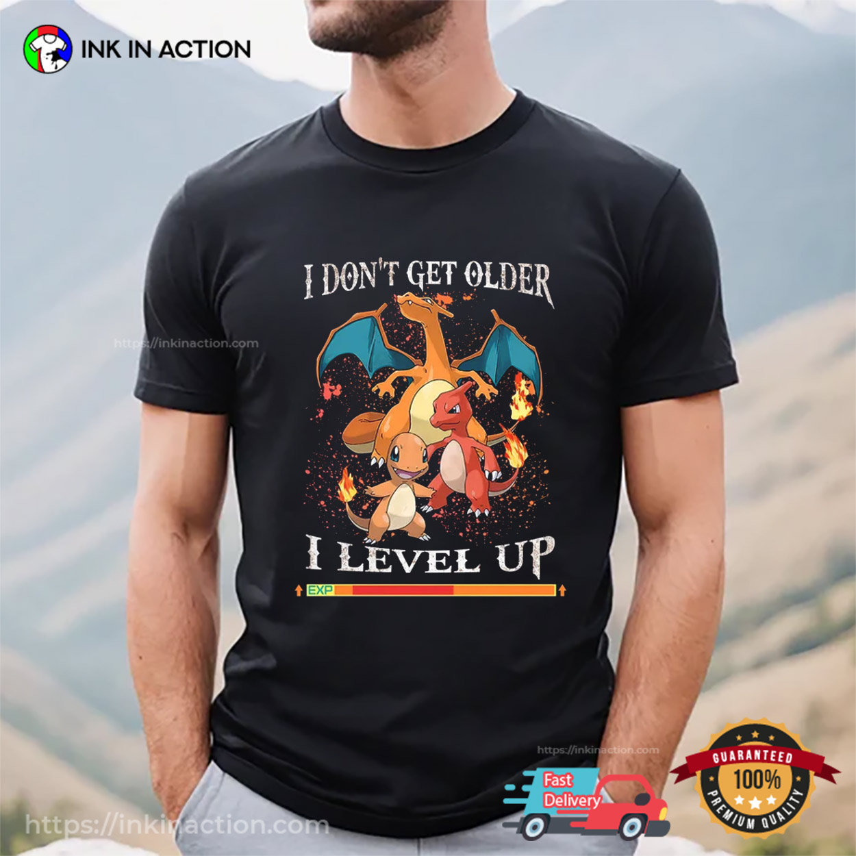 I Don’t Get Older I Level Up Cool Charizard Pokemon Tee Shirts
