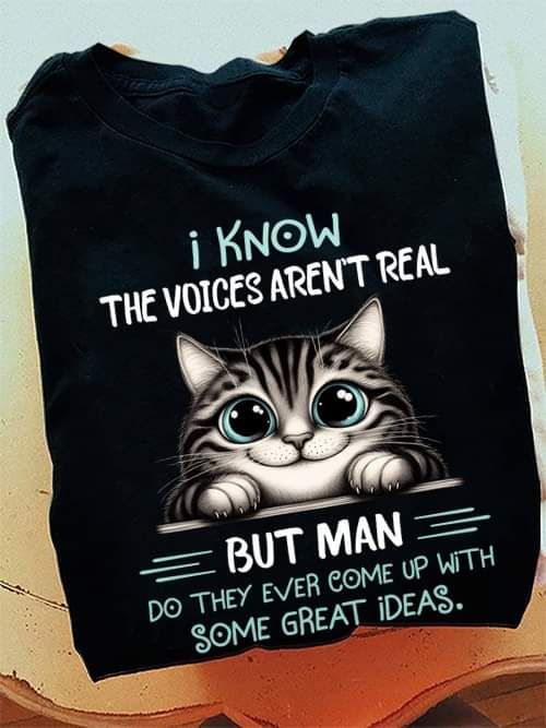 I Know The Voices Aren't Real But Man Do They Ever Come Up With Some Great Ideas, Love Cats Shirt