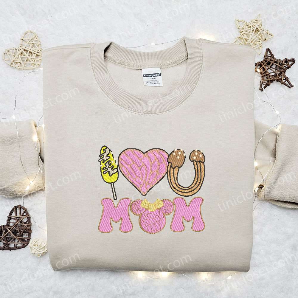 I Love You Mom Bakery Minnie Embroidered Shirt, Mother’s Day Embroidered Hoodie, Best Gift For Mom