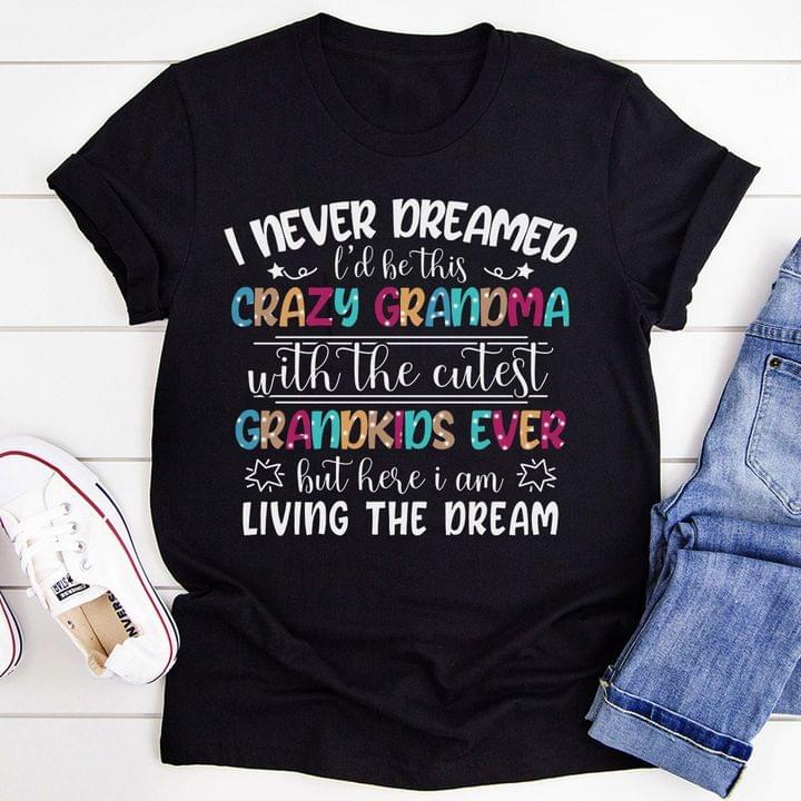 I Never Dreamed I'd Be This Crazy Grandma With This Crazy Grandma With The Cutest Grandkids Ever Family Shirt