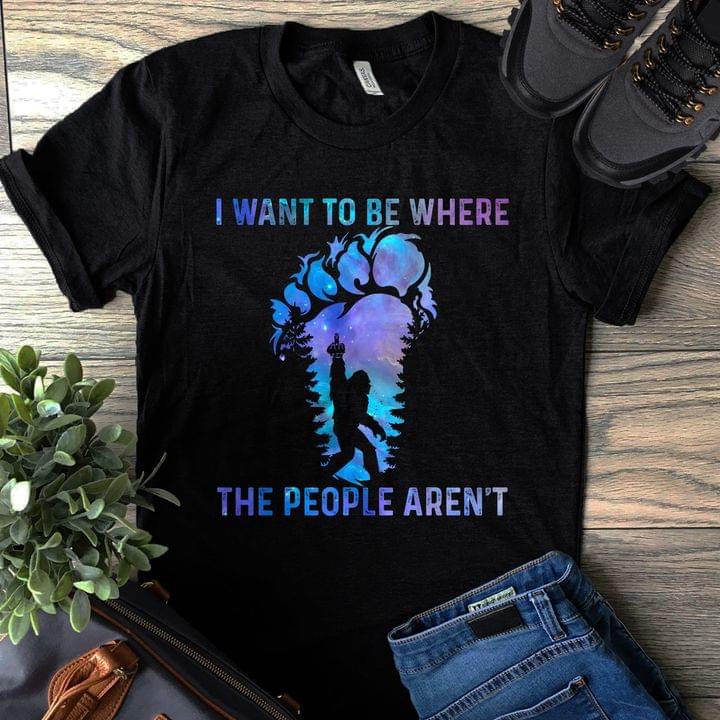 I Want To Be Where The People Aren't Gorilla Footprint Jungle Shirt