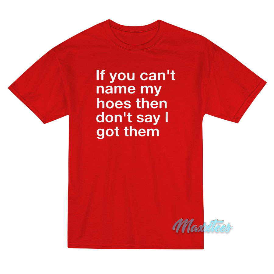 If You Can't Name My Hoes T-shirt