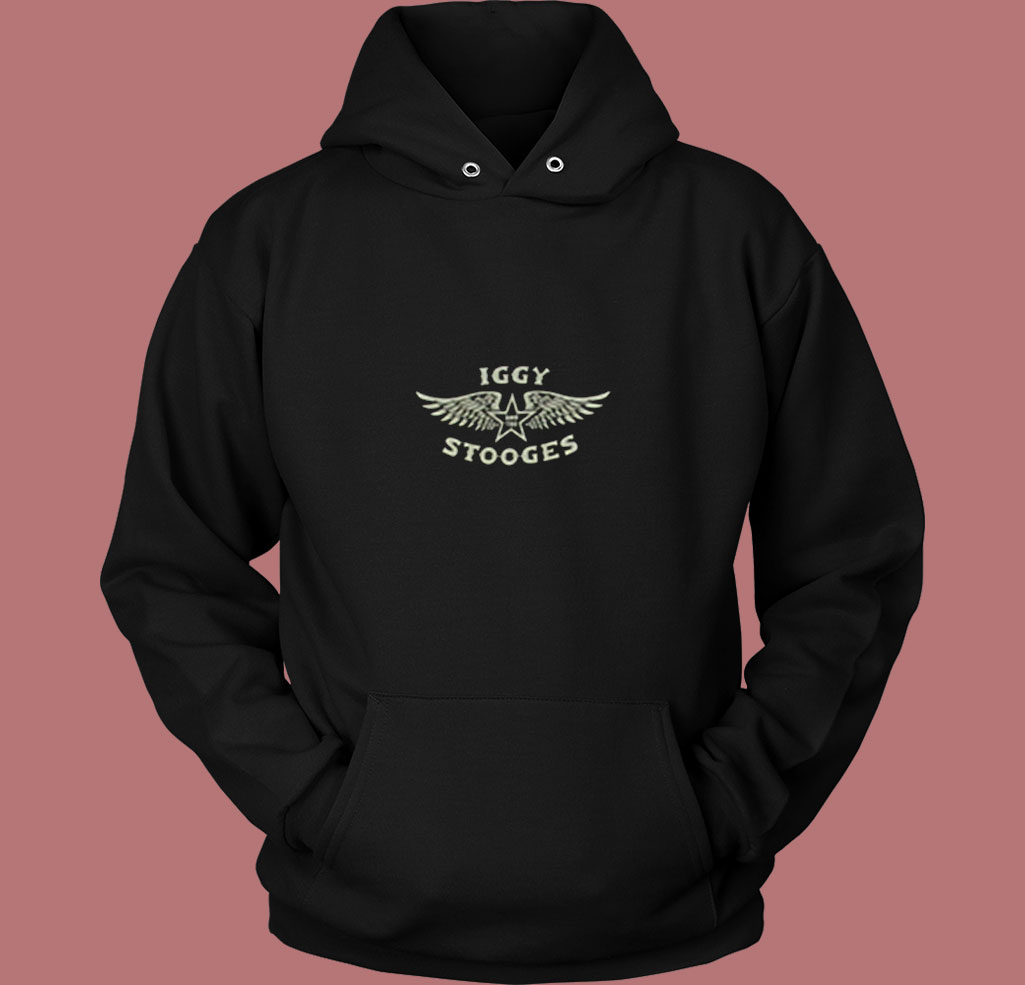 Iggy Pop & The Stooges Wings Logo Vintage Hoodie