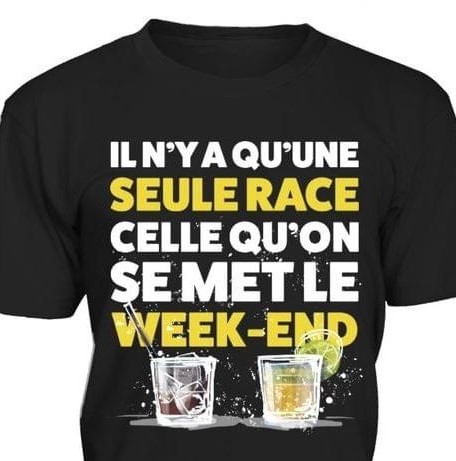 Il N'y A Qu'une Seule Race Celle Qu'on Se Met Le Week End Alcohol Shirt