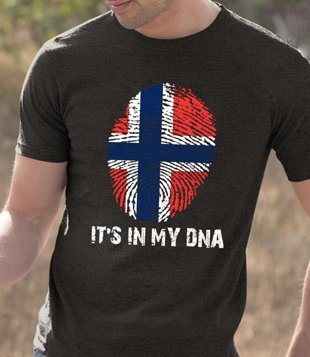 It's In My Dna Flag Of Norway Finger Print Shirt