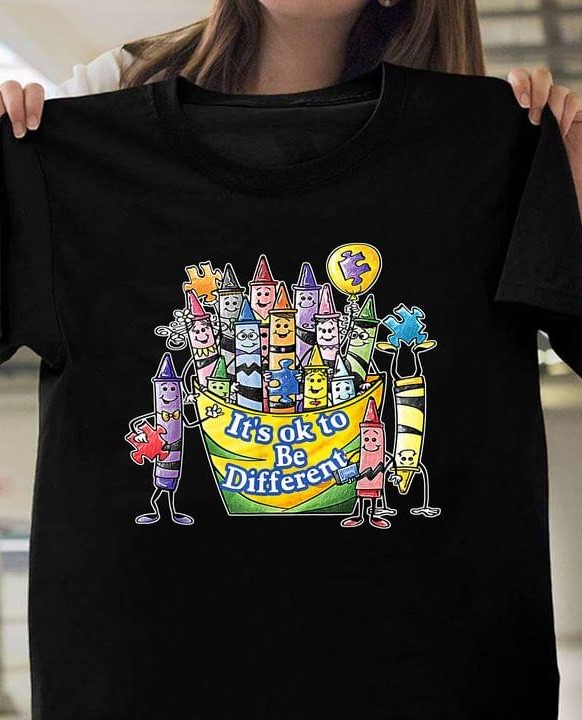 It's Ok To Be Different Crayons Puzzles Autism Shirt