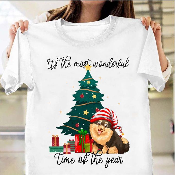 It's The Most Wonderful Time Of The Year Christmas Tree Dog Shirt