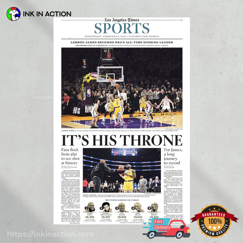 It’s His Throne Lebron James 2023 Newspaper Wall Art