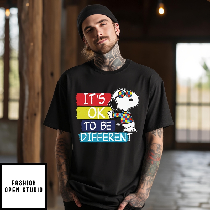 It’s Ok To Be Different Autism Awareness Snoopy T-shirt
