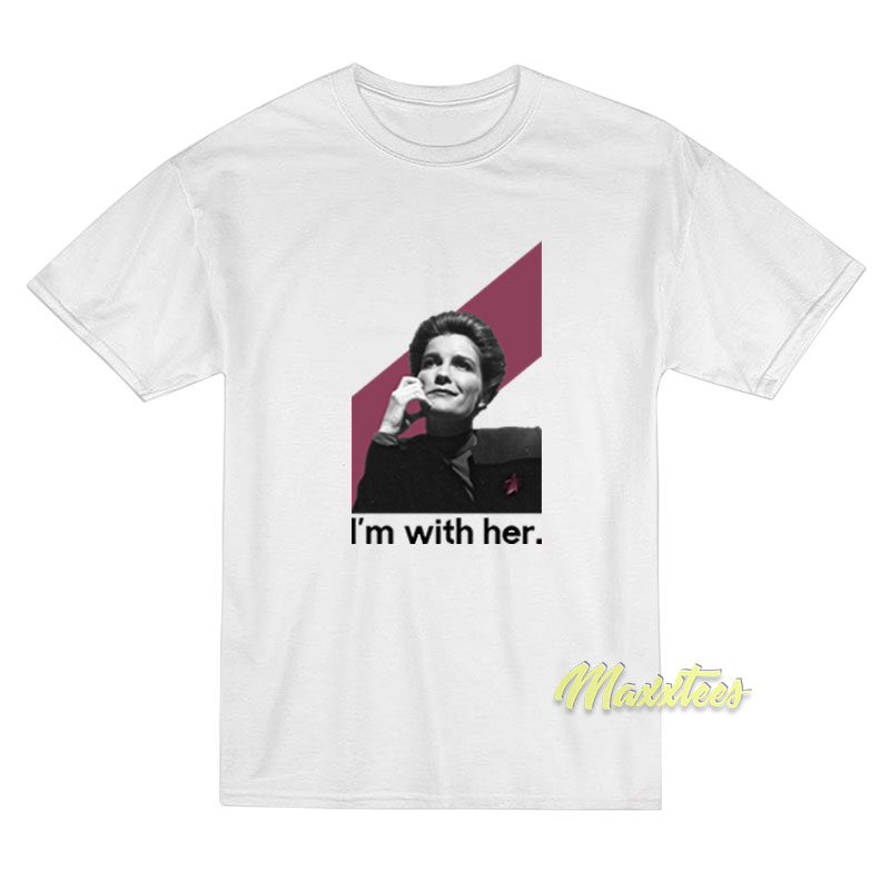 Janeway Cranberry I'm With Her T-shirt