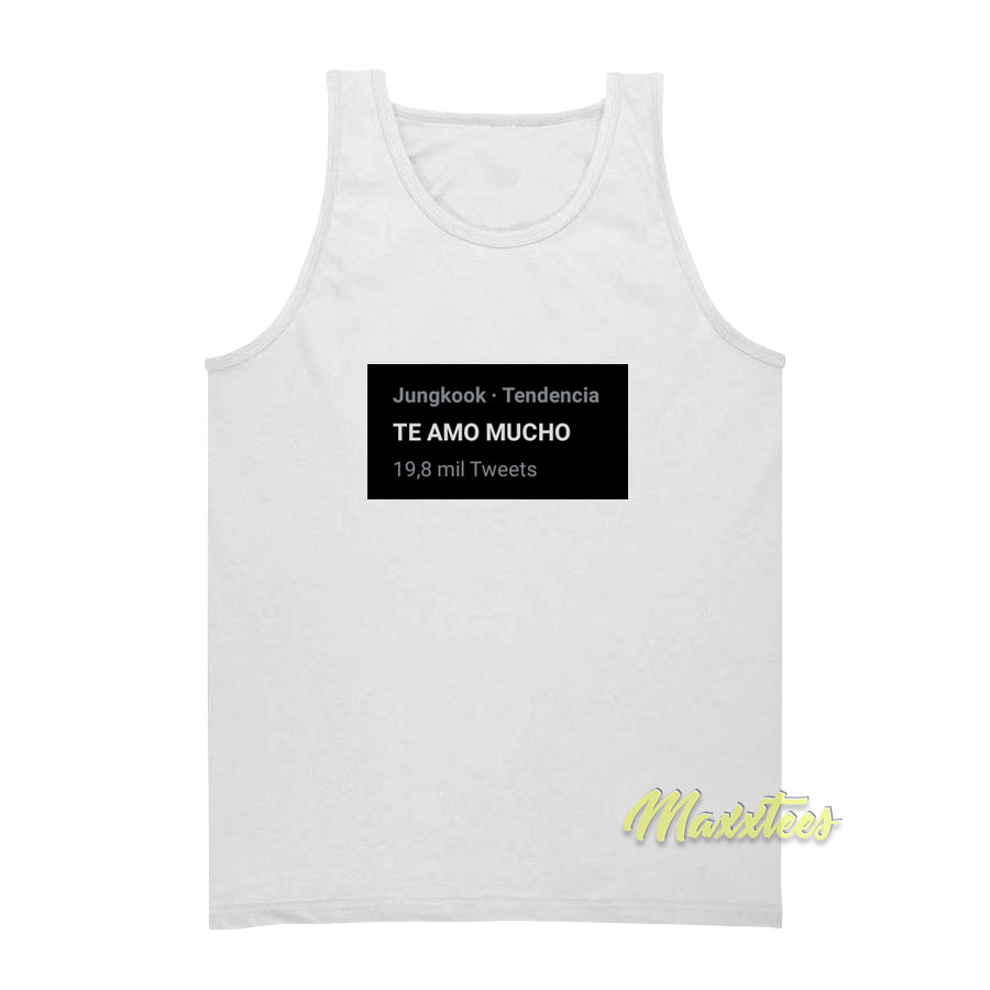 Jungkook Tendencia Te Amo Mucho Tank Top