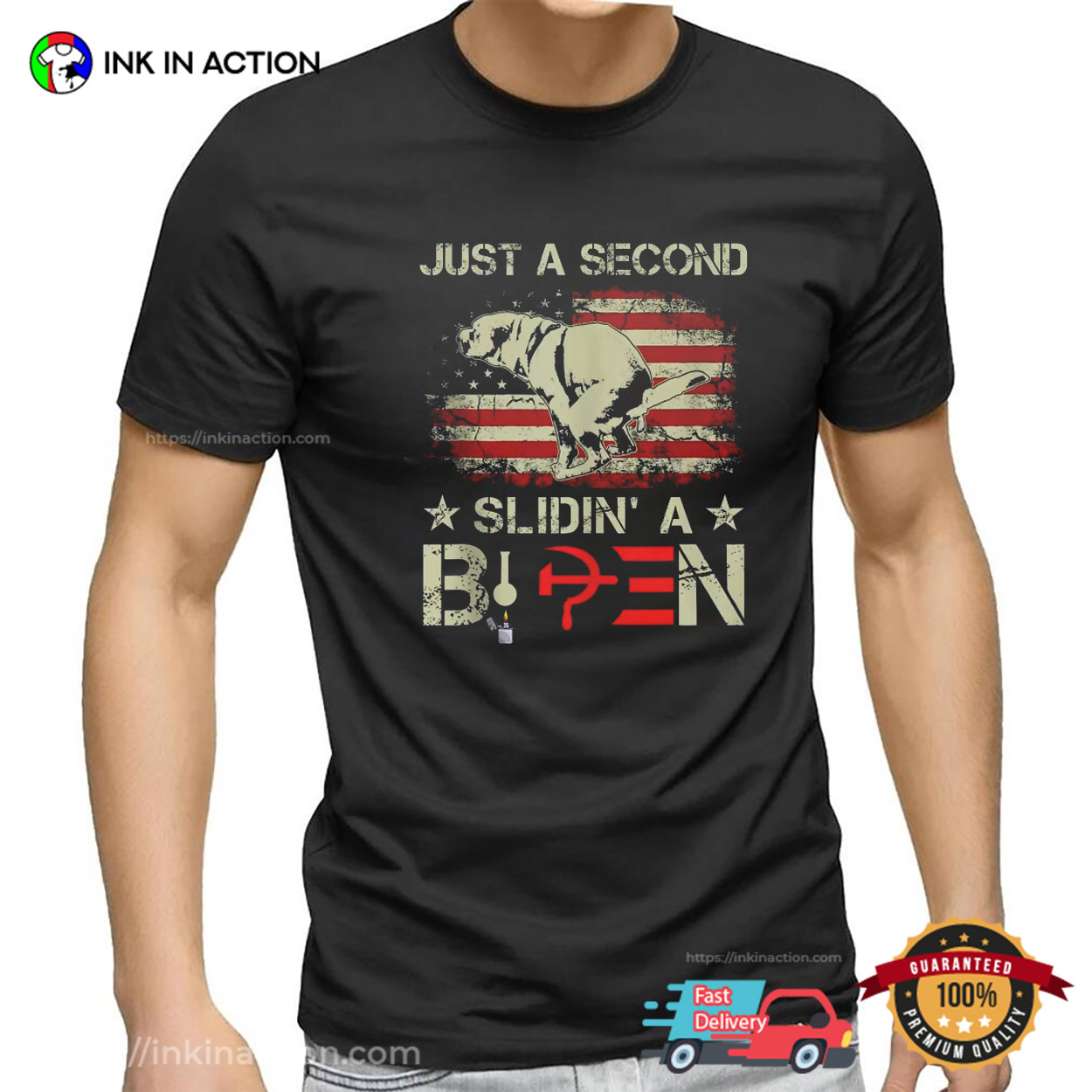 Just A Second Slidin’ A Biden Funny Anti-biden T-shirt
