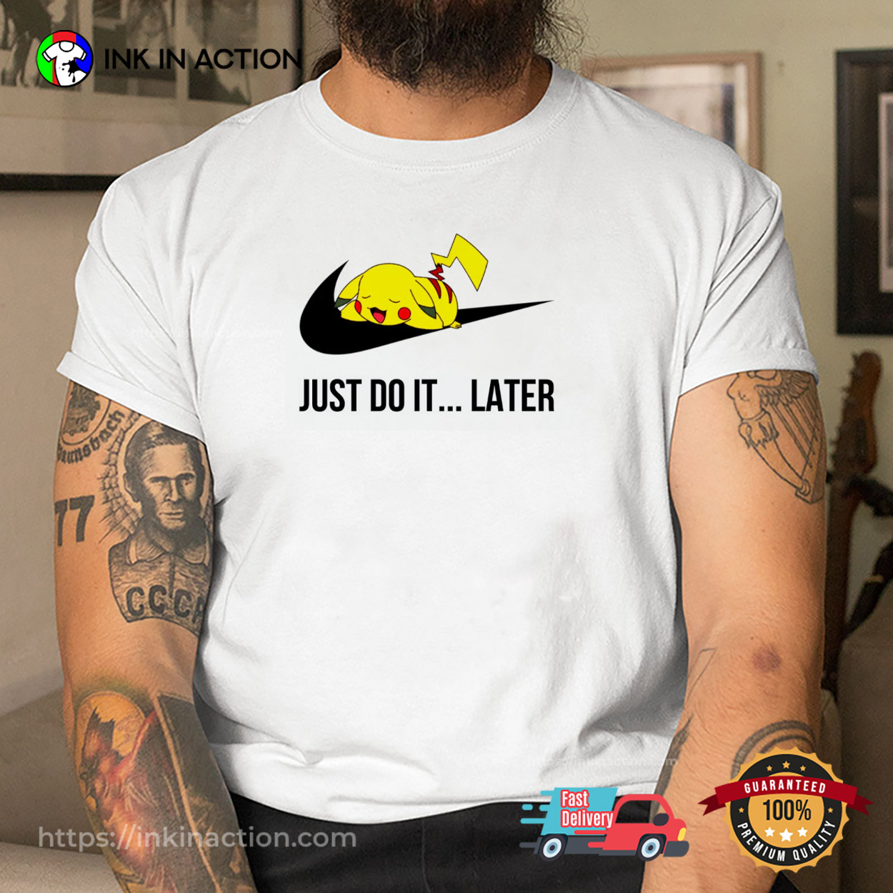 Just Do It…later Funny Nike Pikachu Pokemon Shirt