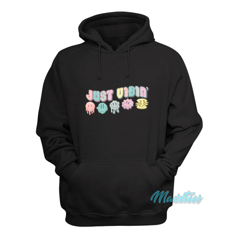 Just Vibin' Dripping Smiley Faces Hoodie