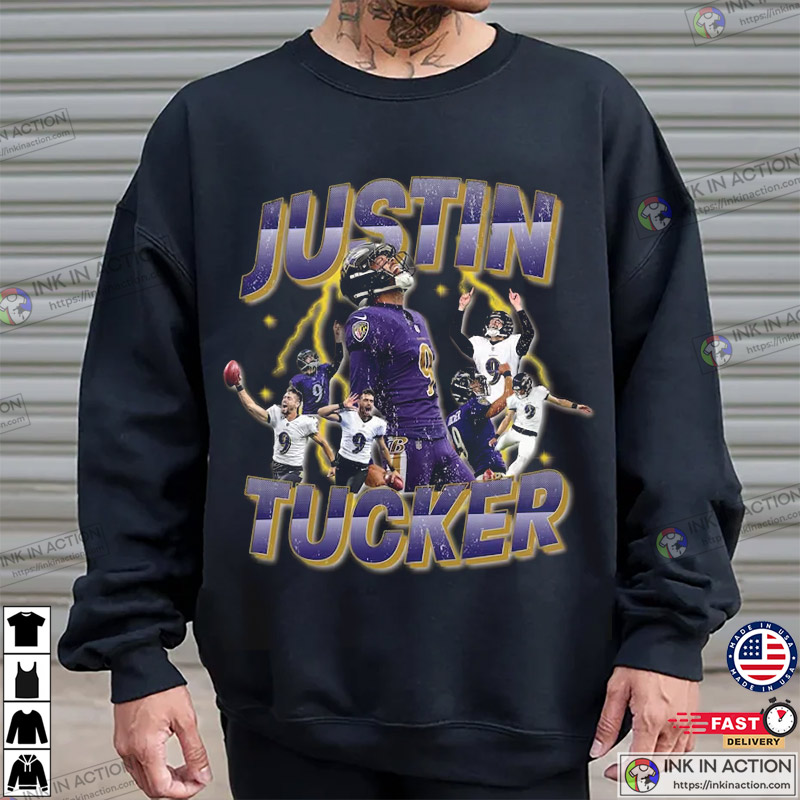 Justin Tucker Vintage 90’s Style T-shirt, Nfl Baltimore Ravens Merch
