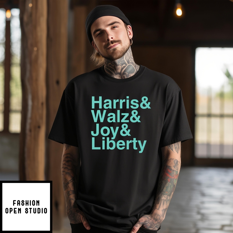 Kamala Harris & Walz & Joy & Liberty T-shirt
