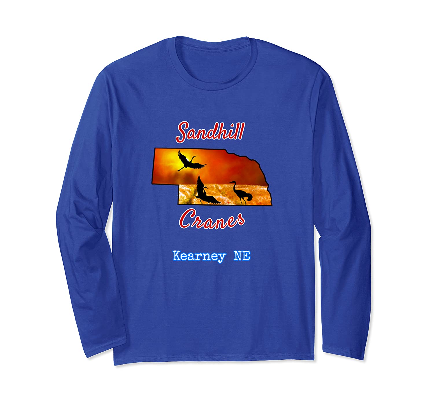 Kearney Nebraska Sandhill Cranes Long Sleeve Tshirt