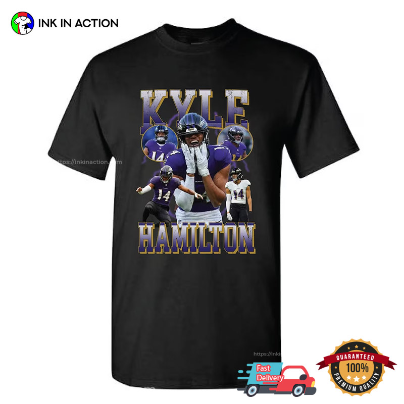 Kyle Hamilton Highlights 90’s Style T-shirt, Ravens Super Bowl Merch