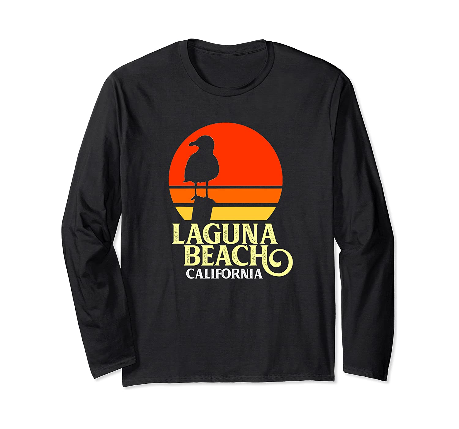 Laguna Beach California Beach Seagull Long Sleeve Tshirt