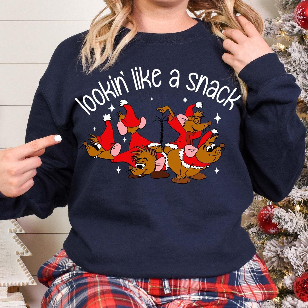Lookin' Like A Snack Gus Gus And Jaq Christmas Shirt 1