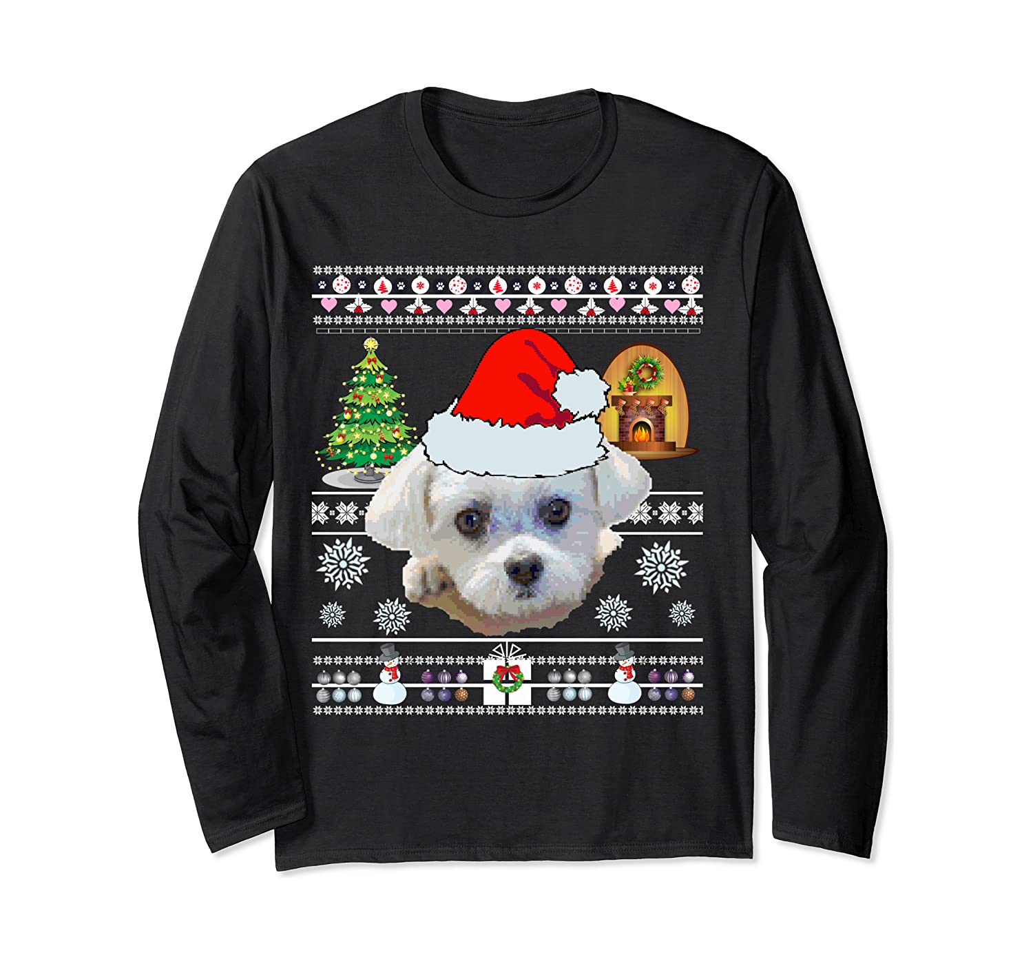 Maltese Dog Mom Long Sleeve Shirt Christmas Love Gifts