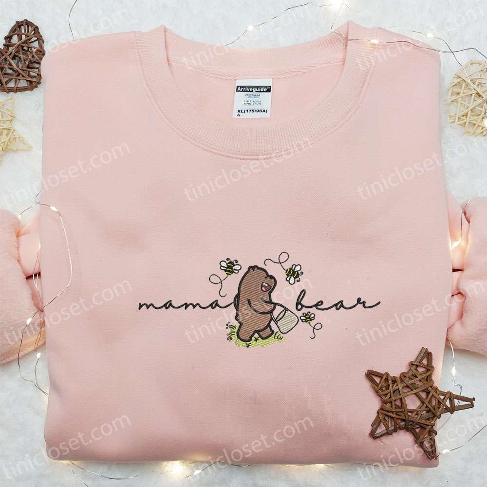 Mama Bear Embroidered Shirt, Mother’s Day Embroidered Hoodie, Best Gift For Mom