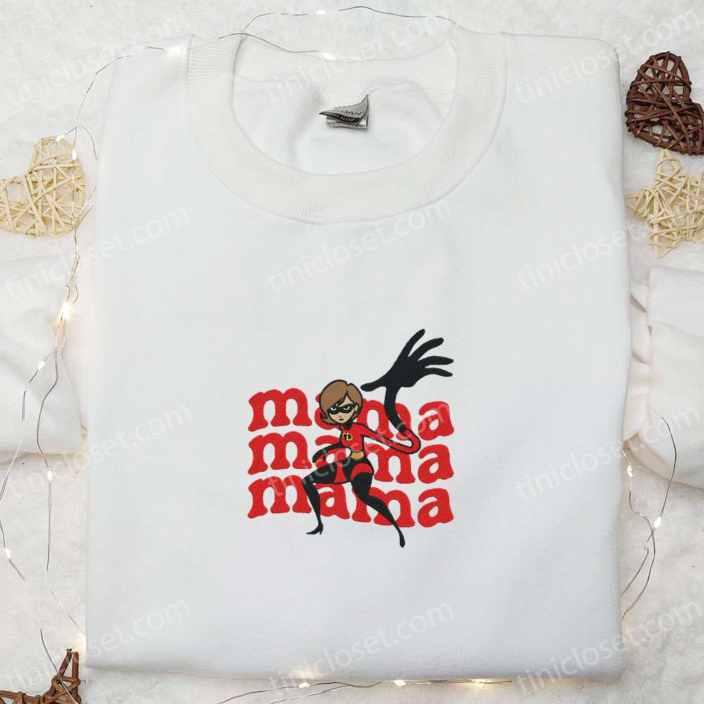 Mama Elastic Girl Embroidered Shirt, Disney The Incredibles Embroidered Hoodie, Mother’s Day Gift Idea