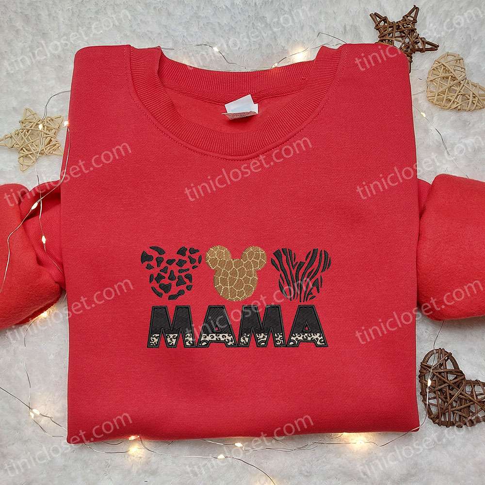 Mama Mickey Logos Embroidered Shirt, Mother’s Day Embroidered Hoodie, Best Holiday Gift Idea