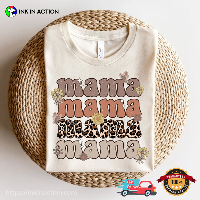 Mama Retro Flower T-shirt, Unique Mother’s Day Gifts