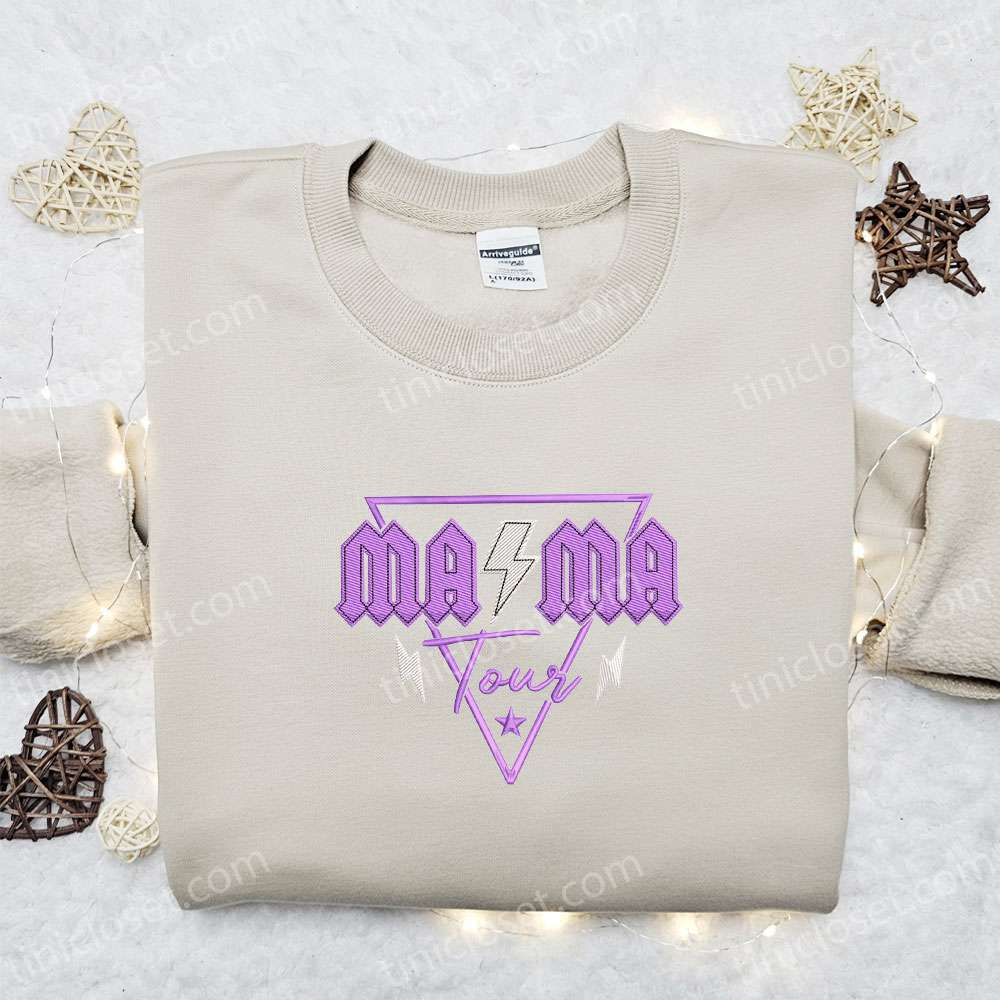 Mama Tour Embroidered Shirt, Mother’s Day Embroidered Hoodie, Best Gift For Mom