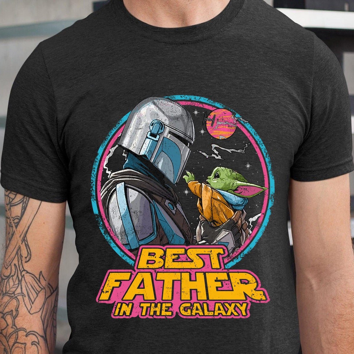 Mandalorian Grogu Baby Yoda Shirt Star Wars Father's Day Gift