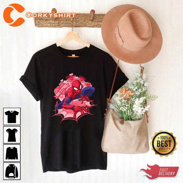 Marvel Spider-man Hearts Valentine’s Day Unisex T-shirt
