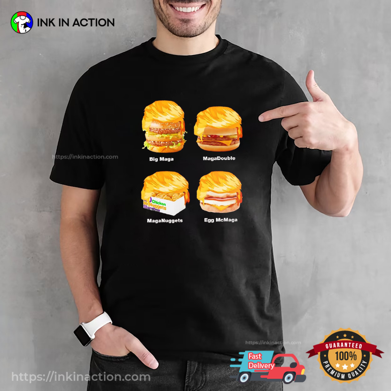 Mcdonald’s Maga Fast Food Funny President Trump Hair T-shirt