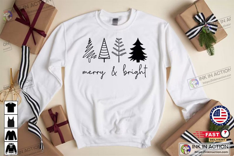 Merry & Bright Christmas Trees Shirt