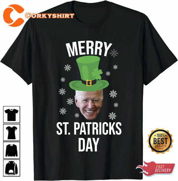 Merry St. Patrick’s Day T-shirt Trump Anti Joe Biden