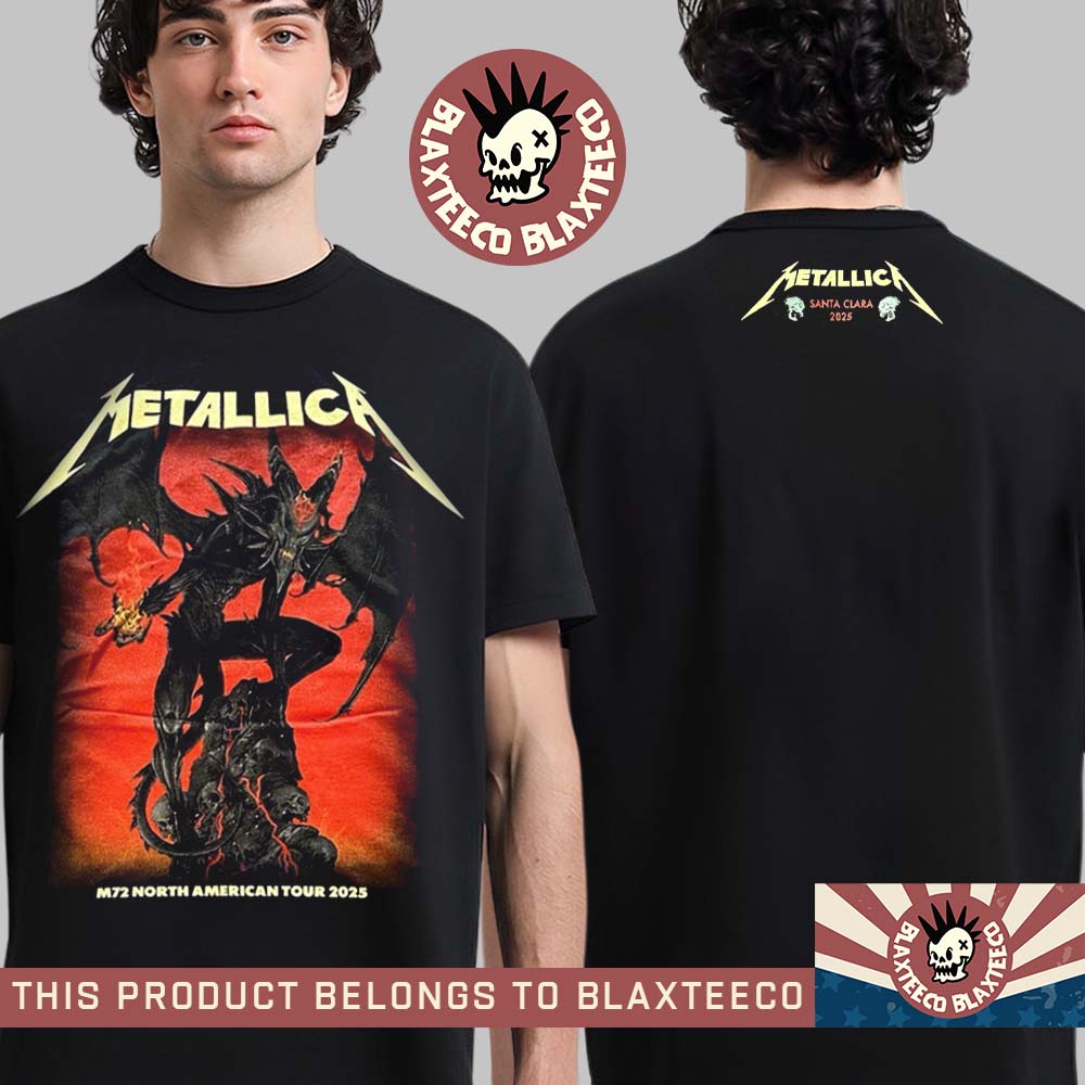 Metallica M72 Santa Clara 2025 Pop Up Shop Merch Tee In Santa Clara California At Levi’s Stadium On June 20 And 22 2025 Two Sided Unisex T-shirt