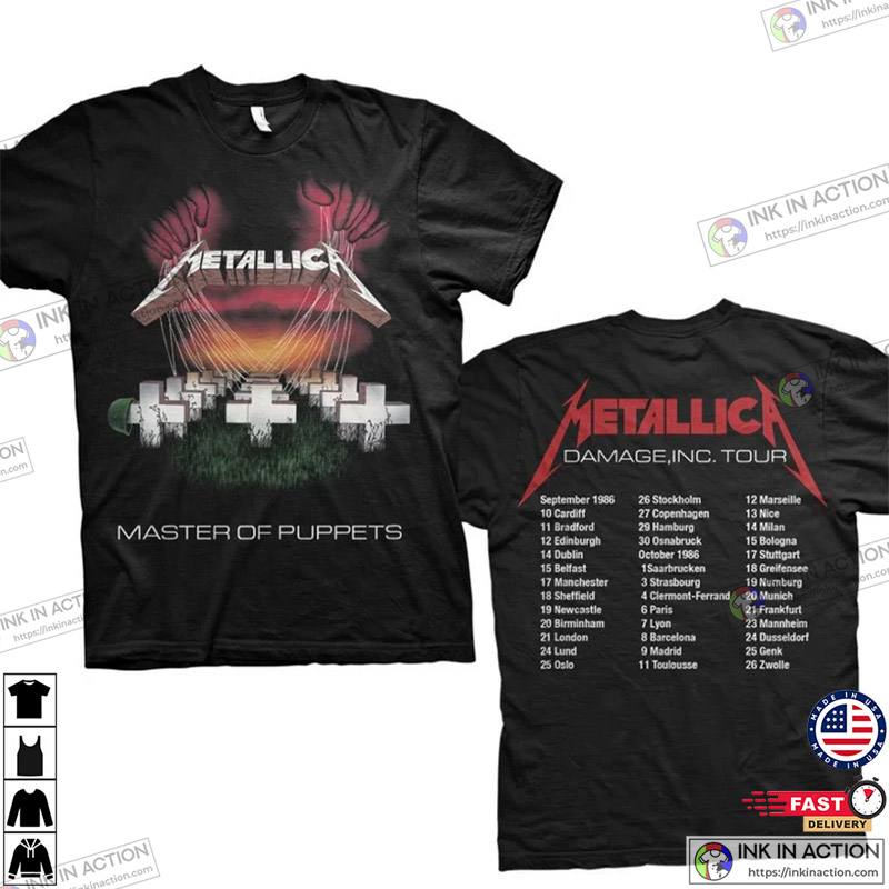 Metallica T-shirt, Master Of Puppets European Tour ’86