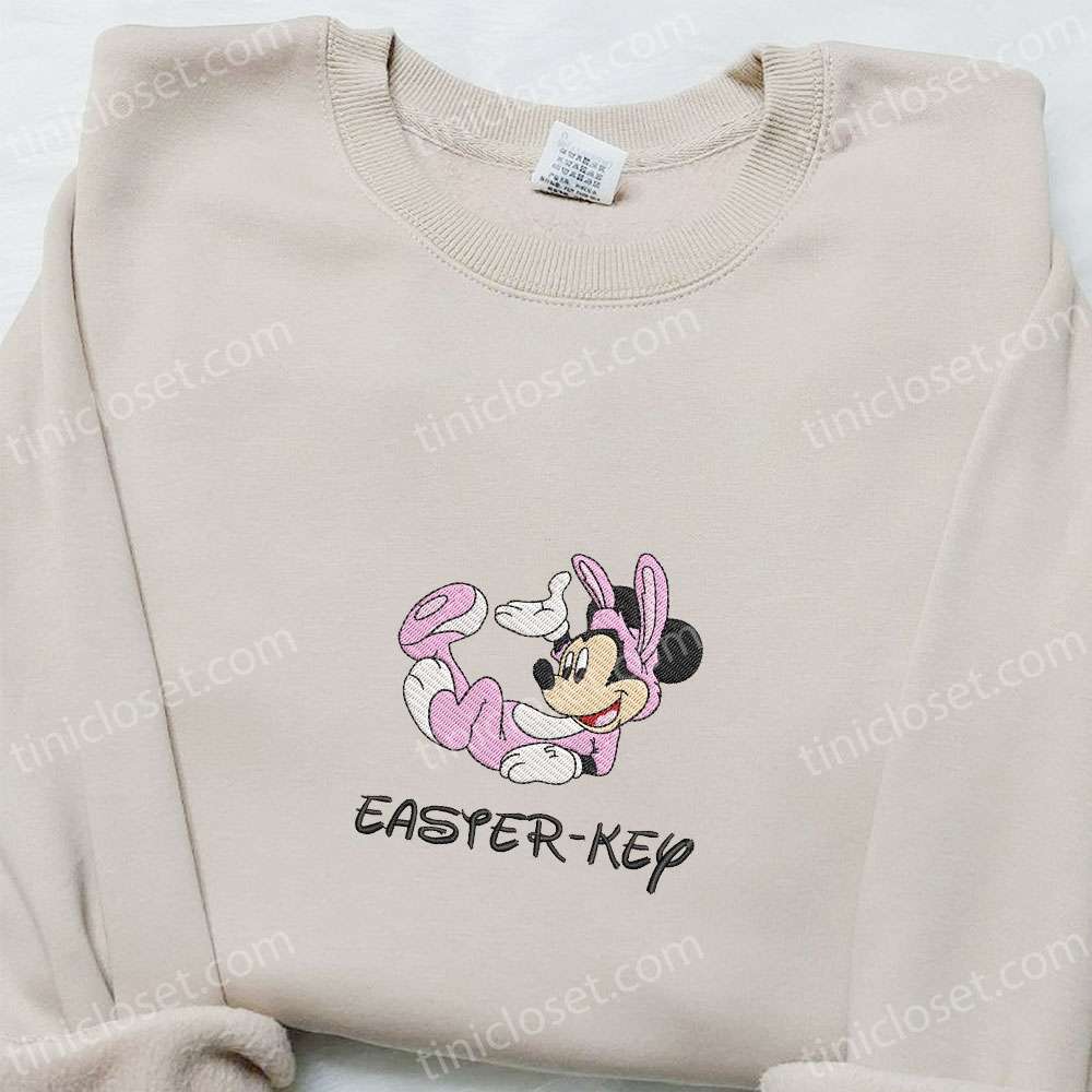 Mickey Easter-key Embroidered Shirt, Disney Characters Embroidered Hoodie, Thanksgiving’s Day Gift Ideas