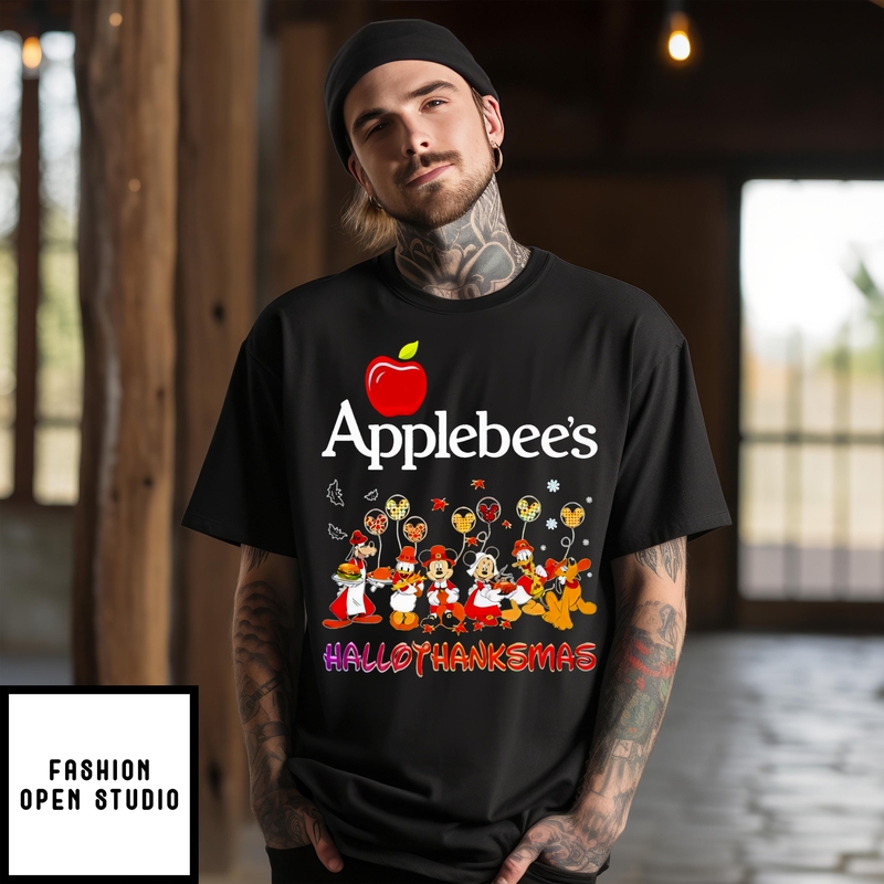 Mickey Mouse Applebee’s Hallothanksmas 2024 T-shirt