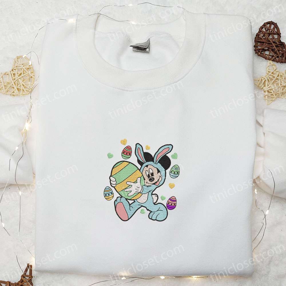 Mickey With Easter Eggs Embroidered Shirt, Disney Characters Embroidered Hoodie, Thanksgiving’s Day Gift Ideas