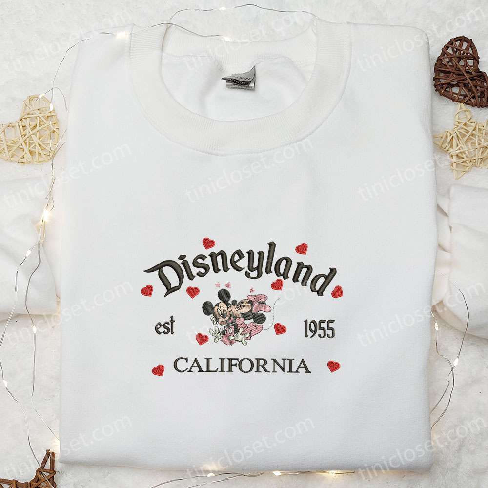 Mickeykissland Embroidered T-shirt, Disney Characters Embroidered T-shirt, Valentine’s Day Gift Ideas